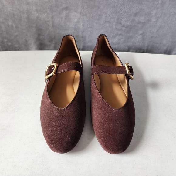 Madewell Mary Jane Flats Womens Size 7 Remy Brown Suede Leather Buckle Shoes - Picture 11 of 11